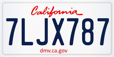 CA license plate 7LJX787