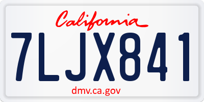 CA license plate 7LJX841