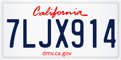 CA license plate 7LJX914