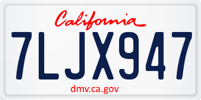CA license plate 7LJX947