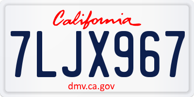 CA license plate 7LJX967