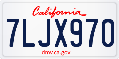 CA license plate 7LJX970