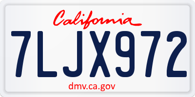 CA license plate 7LJX972