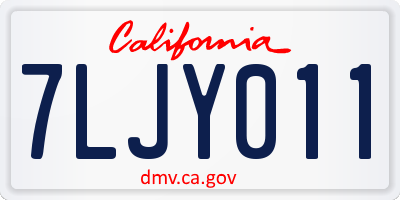 CA license plate 7LJY011