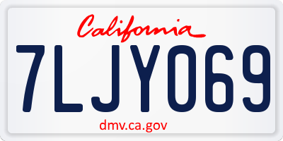 CA license plate 7LJY069