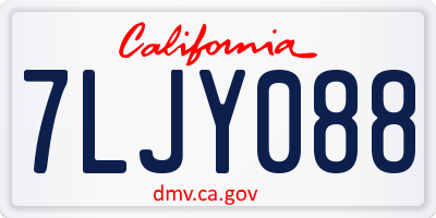 CA license plate 7LJY088