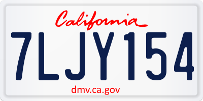 CA license plate 7LJY154