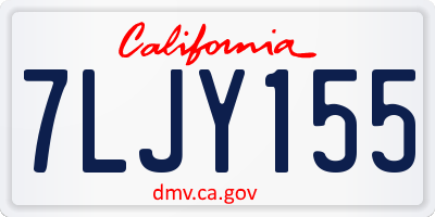 CA license plate 7LJY155