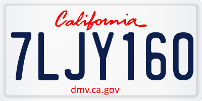 CA license plate 7LJY160