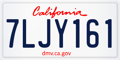 CA license plate 7LJY161