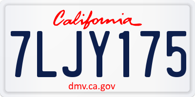 CA license plate 7LJY175