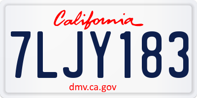 CA license plate 7LJY183