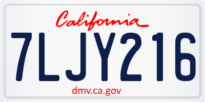 CA license plate 7LJY216