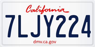 CA license plate 7LJY224