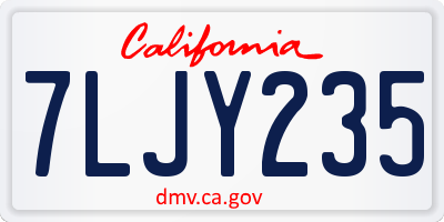 CA license plate 7LJY235