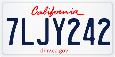 CA license plate 7LJY242