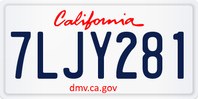 CA license plate 7LJY281