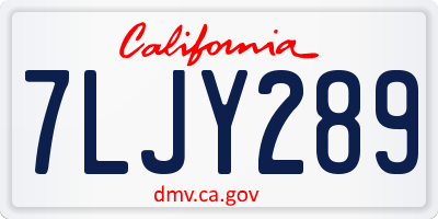 CA license plate 7LJY289