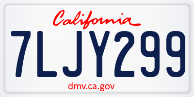 CA license plate 7LJY299