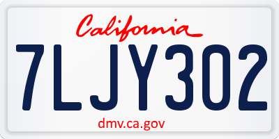 CA license plate 7LJY302