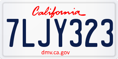 CA license plate 7LJY323