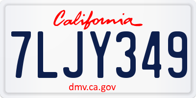 CA license plate 7LJY349