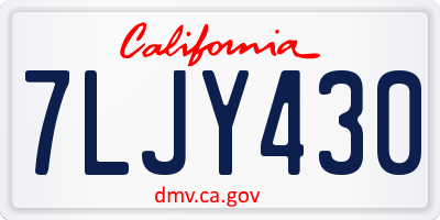 CA license plate 7LJY430