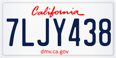 CA license plate 7LJY438