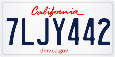 CA license plate 7LJY442