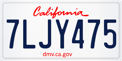 CA license plate 7LJY475