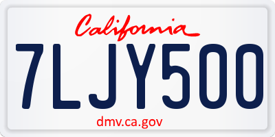 CA license plate 7LJY500