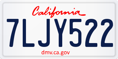 CA license plate 7LJY522