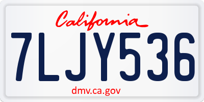 CA license plate 7LJY536