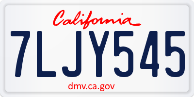 CA license plate 7LJY545