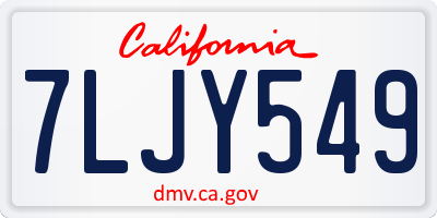 CA license plate 7LJY549