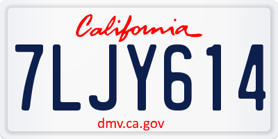 CA license plate 7LJY614