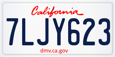 CA license plate 7LJY623