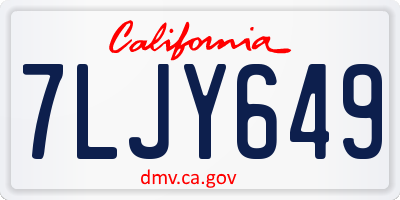 CA license plate 7LJY649