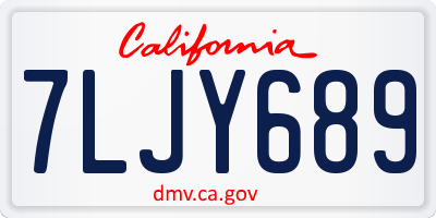CA license plate 7LJY689