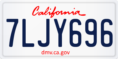 CA license plate 7LJY696
