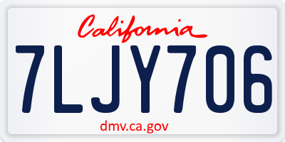 CA license plate 7LJY706