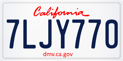 CA license plate 7LJY770