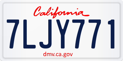 CA license plate 7LJY771