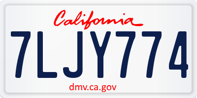 CA license plate 7LJY774