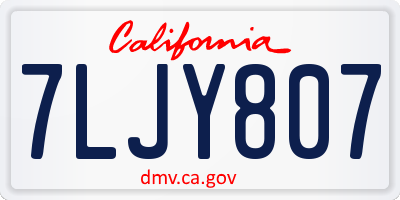 CA license plate 7LJY807