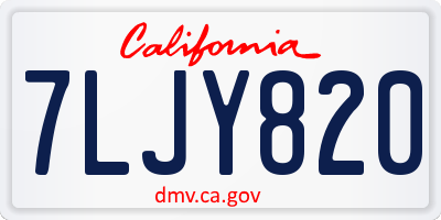 CA license plate 7LJY820