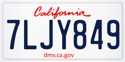 CA license plate 7LJY849