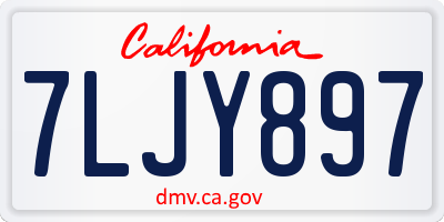 CA license plate 7LJY897