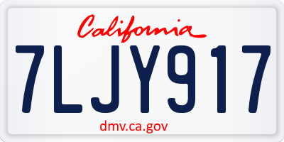 CA license plate 7LJY917