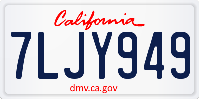 CA license plate 7LJY949
